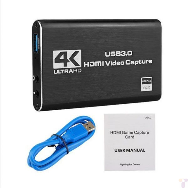 4K Audio Video Capture Card, USB 3.0 HDMI Video Capture Device, Full HD 1080P for Game Recording, Live Streaming Broadcasting