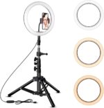 22 Inch LED RingLight Light Up Your Creativity Perfect Lighting For Every Setup Ideal For Content Creators Adjustable Brightness And  Color Temperature Durable Portable Stand Included  Perfect For Youtube, Tiktok